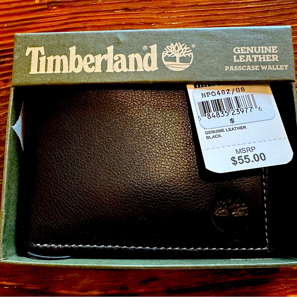 Timberland black leather wallet.